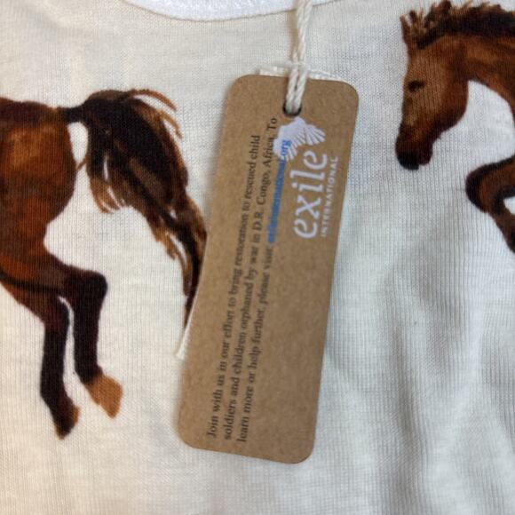 Milkbarn Organic Cotton One Piece Natural Horses 3-6 Months‎ Boy/Girl Cream - Picture 6 of 6